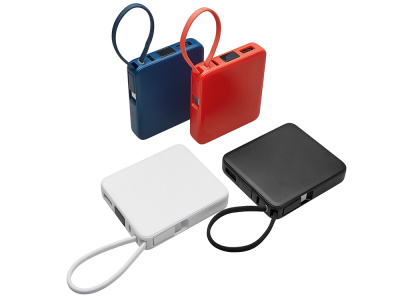 Внешний аккумулятор со встроенным кабелем USB-C Дэнси, 5000 мАч, темно-синий