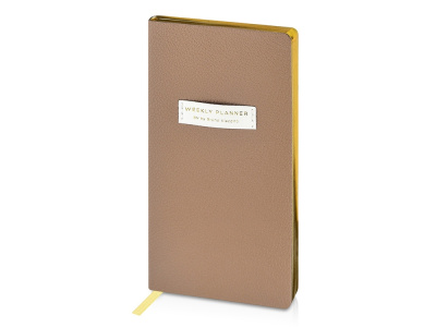 Еженедельник недатированный А6 Total beige с нашивкой, бежевый