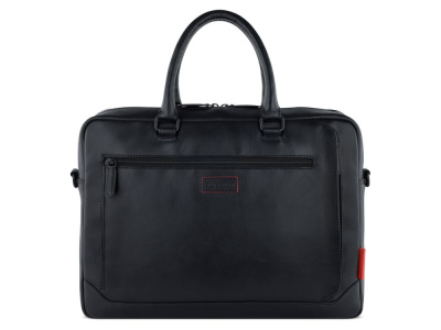 Портфель мужской BUGATTI КЛАРК | CLARK, чёрный, воловья кожа/полиэстер, 40х9,5х29 см, 10 л