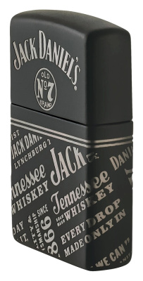 Зажигалка ZIPPO Jack Daniel's с покрытием Black Matte, латунь/сталь, разноцветная, 38x13x57 мм