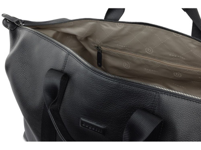 Сумка дорожная BUGATTI ЭЛЬЗА | ELSA, чёрная, воловья кожа/полиэстер, 47х22х24/30 см