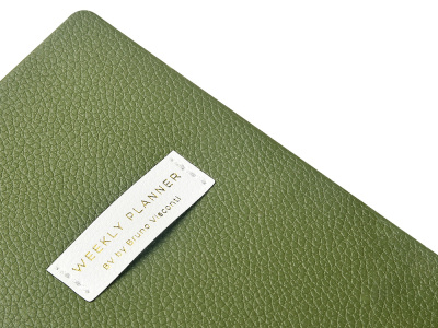 Еженедельник недатированный А6 Verde с нашивкой, зеленый