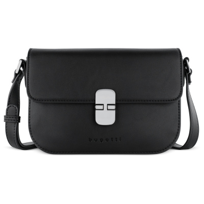 Сумка женская BUGATTI НЕЛА | NELA, черная, полиуретан, 22х8х15,5 см