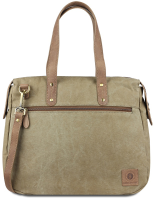Сумка KLONDIKE DAWSON «Payton», хлопок/натуральная кожа в цвете хаки, 35,5 x 31 x 11 см