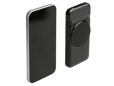 Магнитный беспроводной внешний аккумулятор со встроенными кабелями Мэни,быстаря зарядка, 10000 мАч, черный