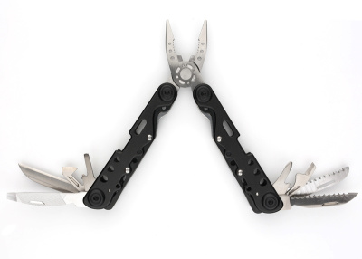 Мультитул Stinger, 105x40 мм, 13 функций, сталь, чёрно-серебристый, в комплекте нейлоновый чехол