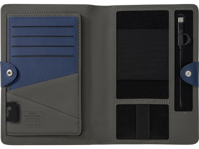 Органайзер с функцией беспроводной зарядки Manner, 5000 mah, темно-синий (Р)