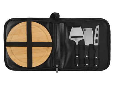 Набор для сыра с приборами Fabrizio, черный (Р)