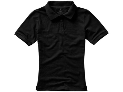Calgary женская футболка-поло с коротким рукавом, черный , размер S