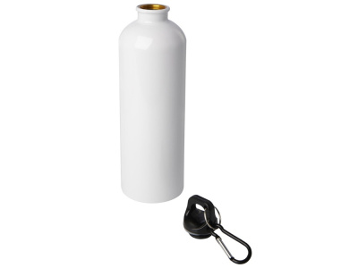 Одностенная бутылка для воды с карабином Oregon, изготовленная из нержавеющей стали, сертифицированной по стандарту RCS, объемом 750 мл - Белый , размер 750 мл