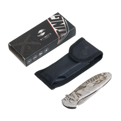 Нож складной Stinger, 82,5 мм, (серебристый), материал рукояти: сталь (серебристый)