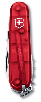 Нож перочинный VICTORINOX Spartan, 91 мм, 12 функций, полупрозрачный красный