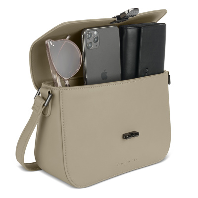 Сумка женская BUGATTI НЕЛА | NELA, бежевая, полиуретан, 25х9х17,5 см