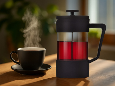 Пластиковый френч-пресс Intense, 600мл, черный