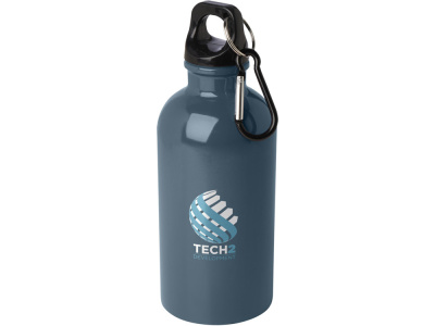 Одностенная бутылка для воды с карабином Oregon, изготовленная из нержавеющей стали, сертифицированной по стандарту RCS, объемом 400 мл - Hale Blue , размер 400 мл