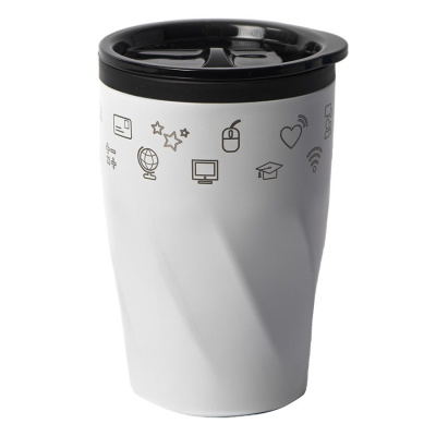 Термокружка BASIC, 350 мл; белый; металл/пластик