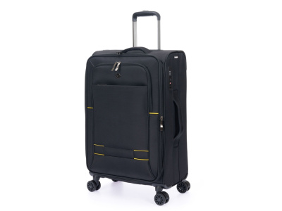 Чемодан TORBER БРОСНО, чёрный, нейлон 600D, 43,5 х 26 х 68 см, 56 л , размер M