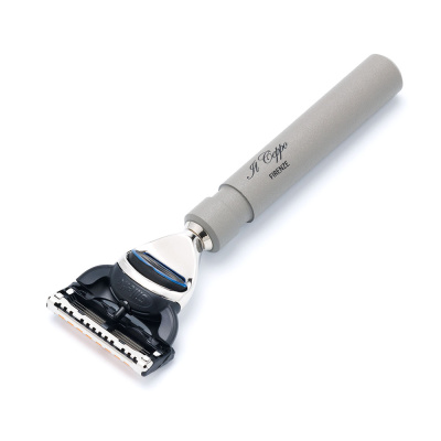 Бритвенный набор IL Ceppo:станок, помазок, подставка, алюминий/никелированная латунь, FUSION, натуральный ворс барсука BEST BADGER, размер узла M (22)