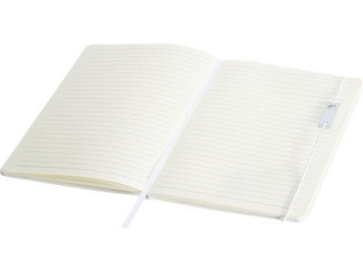 Набор Legato Elegance из блокнота формата А5 в твердой обложке и ручки-роллера, белый/белый