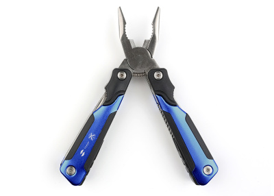 Мультитул Stinger,104x45 мм, 15 функций, сталь/пластик, сине-чёрный, в комплекте нейлоновый чехол