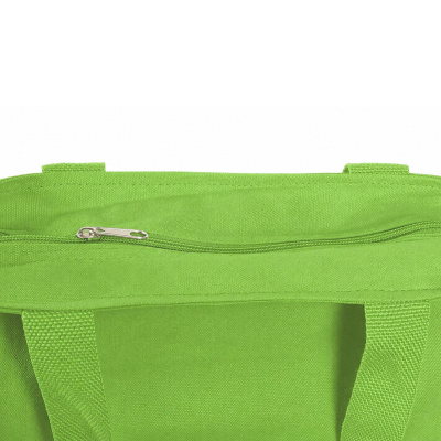 Сумка на молнии Zipper из хлопка 280 г c карманом на молнии спереди, зеленое яблоко