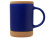 Кружка 450 мл с пробковым дном с крышкой Корк & Бон, глубокий синий