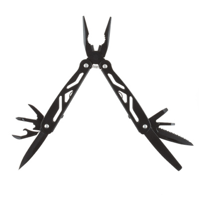 Мультитул Stinger, 100x40 мм, 12 функций, сталь/алюминий, чёрный, в комплекте нейлоновый чехол