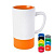 Кружка FUN2, белый с оранжевым, 470 мл, керамика