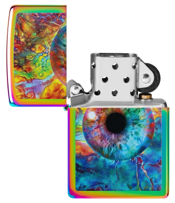 Зажигалка ZIPPO Spacey Eye с покрытием Multi Color, латунь/сталь, разноцветная, глянцевая, 38x13x57 мм