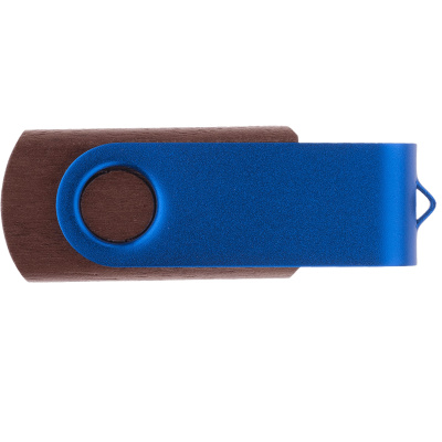 Флешка TWIST WOOD COLOR Темное дерево с синим 4014.32.01.16ГБ3.0