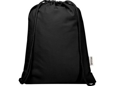 Oregon Blend сумка на шнурке из переработанного материала сертифицированного согласно GRS, плотностью 140 г/м², объемом 5 л - Черный