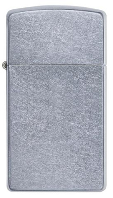 Зажигалка ZIPPO Slim® с покрытием Street Chrome™, латунь/сталь, серебристая, матовая, 29x10x60 мм