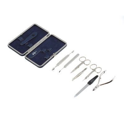 Маникюрный набор GD, 7 пр. Футляр: искусственная кожа, цвет синий