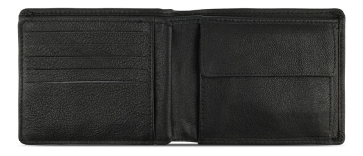 Портмоне BUGATTI ШЕДЕВР | BOMBA, с защитой данных RFID, чёрное, кожа козы/полиэстер, 12х2х9,5 см