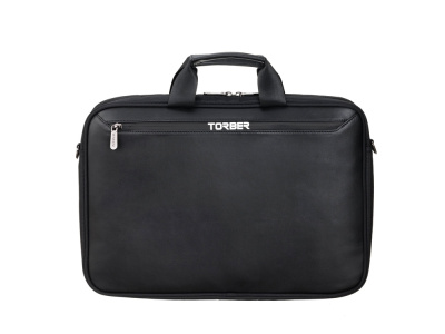Сумка для ноутбука TORBER ВОЯЖ 15.6'', чёрный, нейлон/микрофибра, 43 х 5 х 29 см, 6л