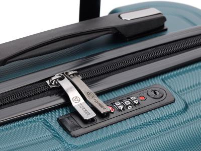 Чемодан TORBER ОНЕГА, зелёный, ABS-пластик, 59,5 х 39,5 х 24 см, 46 л , размер S