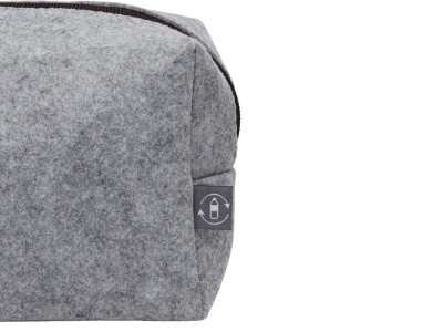 Органайзер для электроники и проводов Felt из RPET-фетра с ручкой, серый с черным