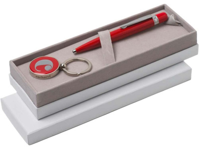 Набор Cacharel: шариковая ручка, брелок с флеш-картой USB 2. на 4 Гб, красный/серебристый , размер 4ГБ