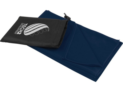 Lucas спортивное полотенце из переработанного полиэстера 70х140 см - Синий нэйви , размер L