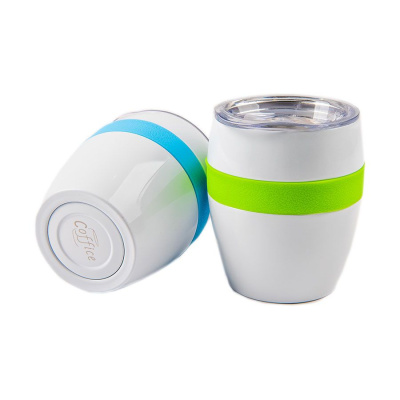 Термокружка LINE, белый/фиолетовый, сталь, 300 мл