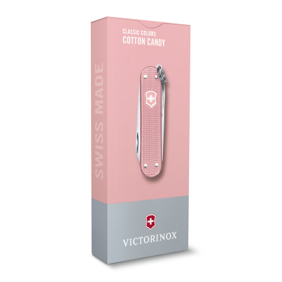 Нож-брелок VICTORINOX Classic SD Alox Colors "Cotton Candy", 58 мм, 5 функций, светло-розовый