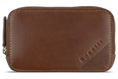 Ключница BUGATTI АРИСТОКРАТ | NOBILE, коричневое, воловья кожа/полиэстер, 11,5х1,5х7 см