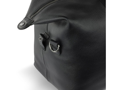 Сумка дорожная BUGATTI ЭЛЬЗА | ELSA, чёрная, воловья кожа/полиэстер, 47х22х24/30 см