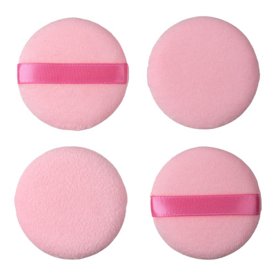 Пуховка Dewal Beauty для макияжа, розовая, 4шт.
