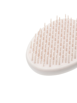 Щетка массажная Dewal Beauty серия"Прованс"с пластиковым штифтом, овальная, пудровая