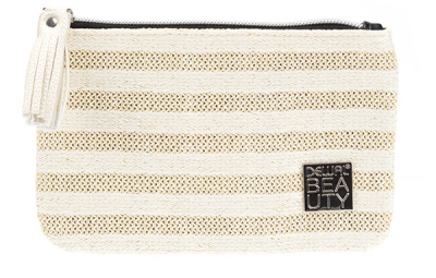 Косметичка Dewal Beauty серия "Рогожка", беж. светлый, 20х13,6х1,0