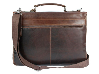 Портфель BUGATTI РОМАНО | ROMANO 15'', коричневый, натуральная воловья кожа, 40х12х30 см