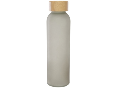 Lume бутылка из матового содово-известкового стекла объемом 500 мл с бамбуковой крышкой - Серый