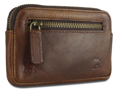 Ключница Mano "Don Leon", натуральная кожа в коричневом цвете, 12 х 7 см