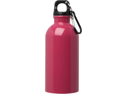 Одностенная бутылка для воды с карабином Oregon, изготовленная из нержавеющей стали, сертифицированной по стандарту RCS, объемом 400 мл - Фуксия , размер 400 мл